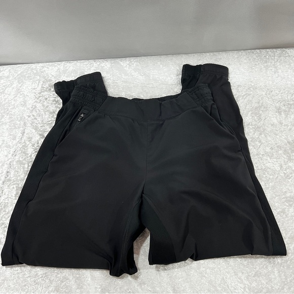 ATHLETA Brooklyn Jogger Athletic Pants Size 6 Black Ribbed Detail Comfy - Picture 2 of 7